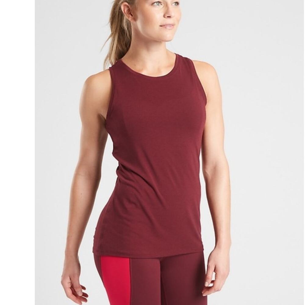 Athleta Essence Vital Muscle Top Burgundy S